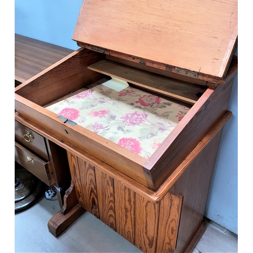 789 - A Victorian schoolmaster's pitch pine desk