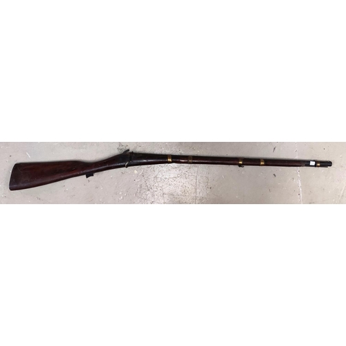 214B - A late 19th century, early 20th century Indian match-lock rifles length 127cm