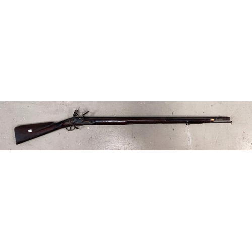 215A - A 19th early 20th century East India Trading Company style flint-lock rifle length 140cm