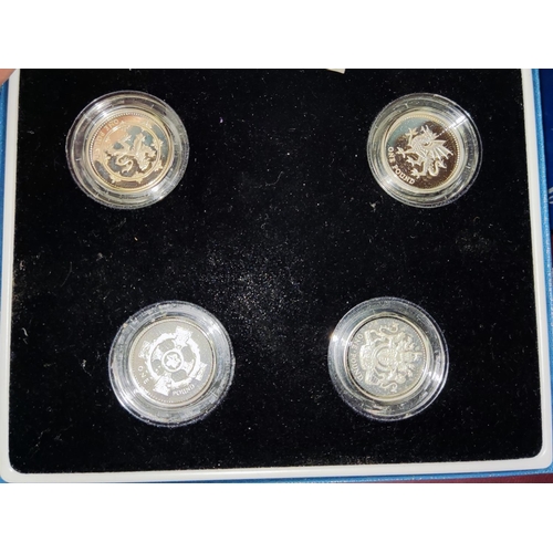 258 - GB: a cased set of 4 piedfort silver £1 coins 1999 - 2003