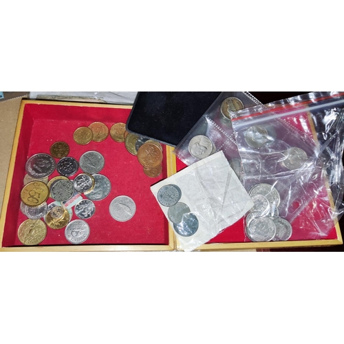 262 - A box of various coins including GB, Germany 3rd Reich, USA etc