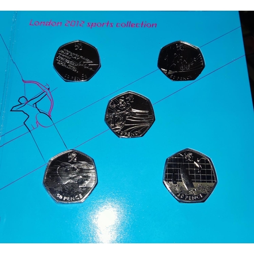 262D - GB: London 2012 Olympics folder of 50p coins