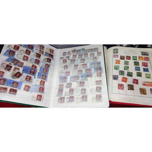 263 - GB: a collection of QV 1d red plates, on piece with postmarks, another album