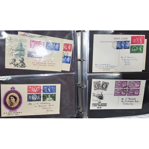 335 - An album of GB pre-decimal FDC's including £1 1948 Silver Jubilee example, 1948 Olympics etc