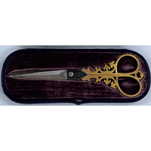 686A - Shipping, maritime, shipbuilding and Hull, a cased pair of scissors by Brooke and Crookes used in ce... 