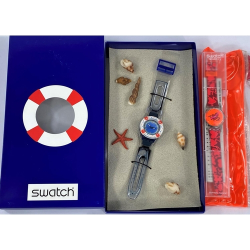710A - A Swatch Watch originally boxed Scuba 200 Seaside Watch No SDN 904; A Swatch Watch 1997 Valenti... 
