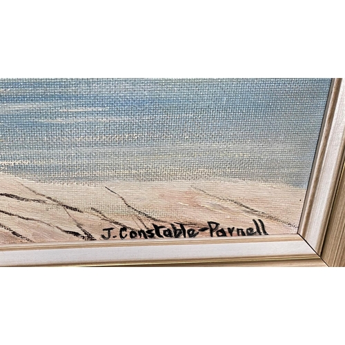 720 - J Constable-Parnell:  river landscape, oil on board, signed, 49 x 74 cm, framedWe have been unable t... 