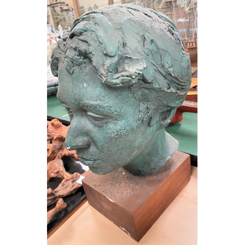 767 - William Charles Bailey (1923-1998) Two bronzed plaster head sculptures