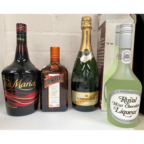 153 - Five various liqueurs:  a 70 bottle of 