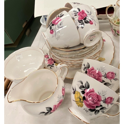 530 - A selection of 1950's+ bone china tea ware