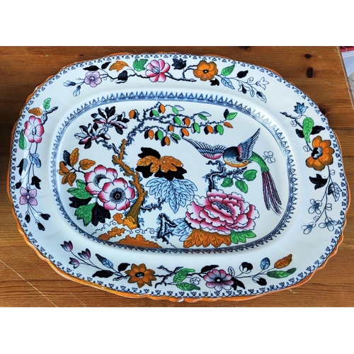 579A - A Mason's jardiniere patterned large bowl and an Ashworth Brothers Mason's style large meat platter;... 