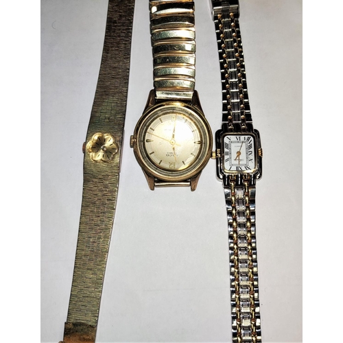 609 - Two Sekonda pocket watches:  a chrome hunter and a gilt open face; a Sekonda wristwatch, all ma... 