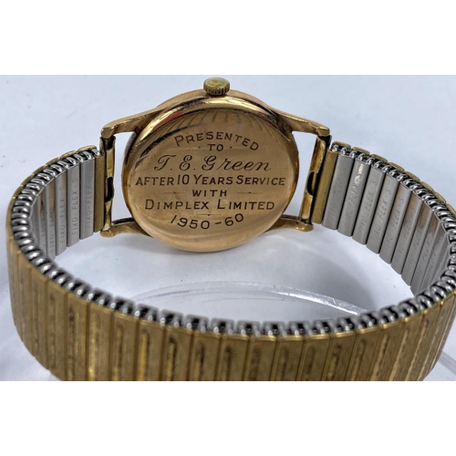 660 - A RECORD gents wristwatch with 9ct gold case c.1960