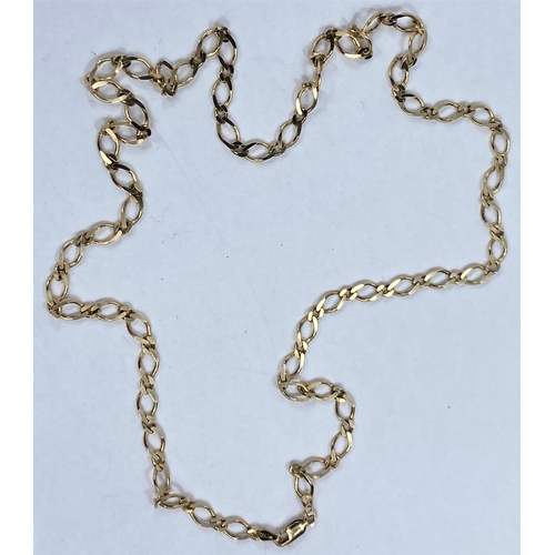 694 - A flat open link 9 carat gold necklace, 12.8gms