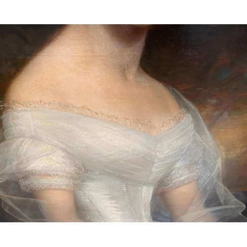 728 - GERMAN (Munich) School, 19th century, oil on canvas, half length portrait of Helen Frances Muller-We... 