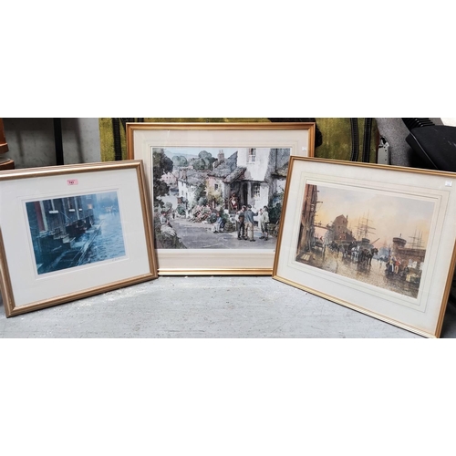 743 - Bob Richardson:  signed limited edition print of a Northern street, 30 x 35 cm, framed and glaz... 