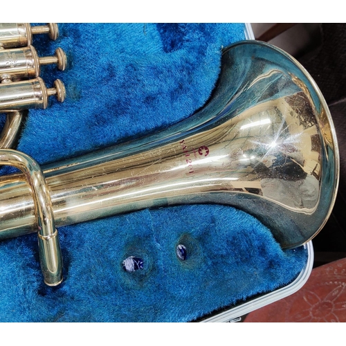 105 - A YAMAHA Tenor Horn, 19.5cm bell, cased