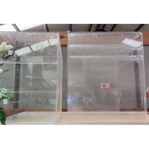 92 - A perspex nest of 3 tables, 41-34cm and a perspex box