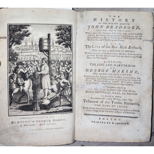 360 - 18th century BOLTON Lancashire printing, The History of the Worthy Martyr, John Bradford etc BOLTON ... 