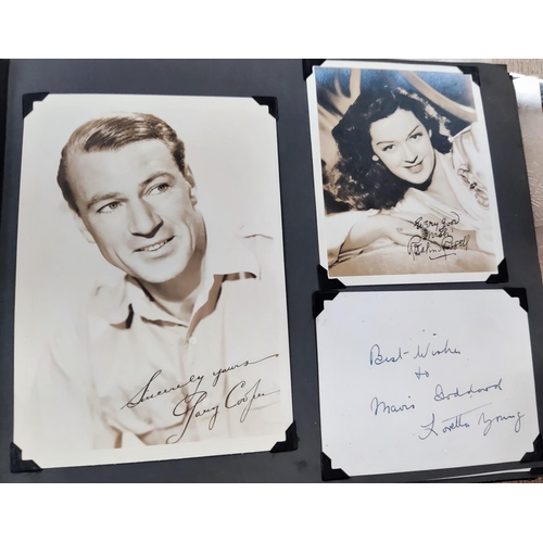 386 - A 1940's and later album of black and white promotional portrait photographs of Hollywood movie star... 