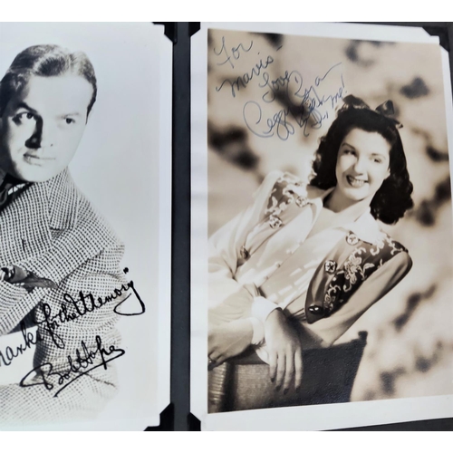 386 - A 1940's and later album of black and white promotional portrait photographs of Hollywood movie star... 