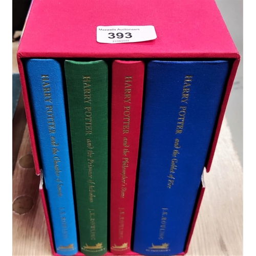 393 - ROWLING (J.K) - Harry Potter, the 1st 4 novels, deluxe bindings, with Goblet of Fire, 1st edition, s... 