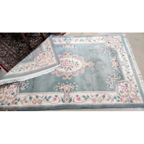 793a - A turquoise ground floral pattern Chinese carpet