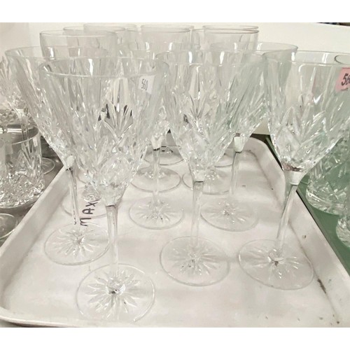 560 - A large selection of various drinking glasses including wines, brandy, tumblers, 6 Highball etc