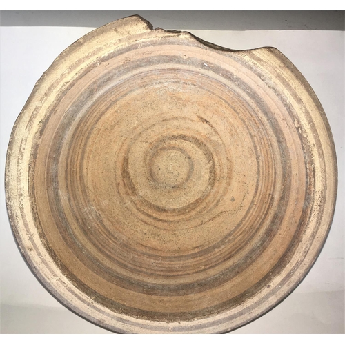 452 - A tablet with cunieform style decoration and a similar pottery bowl