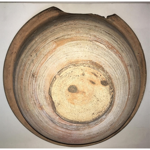 452 - A tablet with cunieform style decoration and a similar pottery bowl