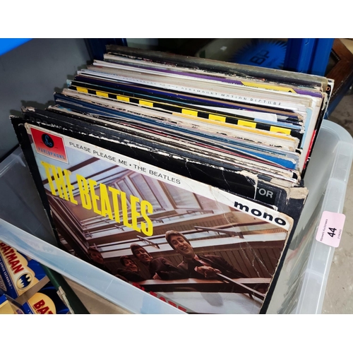 44 - A selection of LP records:  The Beatles - Elvis; 19890's rock & pop; etc.; an unframed prin... 