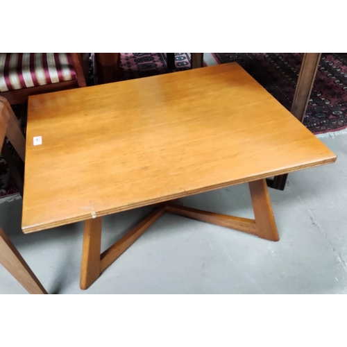 961 - A rectangular 1960's light oak coffee table