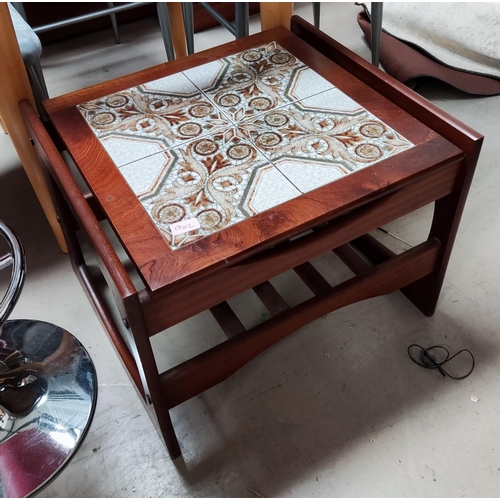 962A - A mid 20th century tile top table