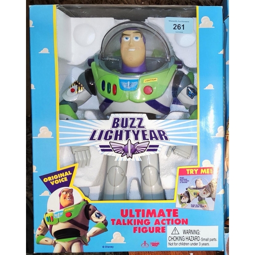 261 - Two Thinkway Talking Action figures:  Buzz Lightyear & Woody, in  original packaging