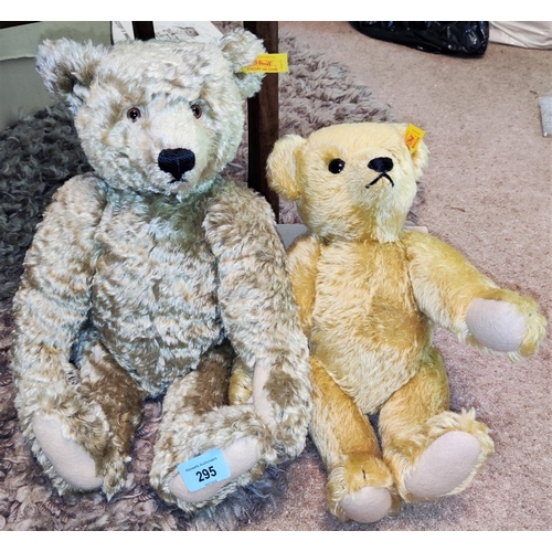 295 - Two Steiff traditional stuffed teddy bears, heights 40cm & 35cm