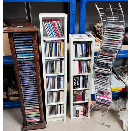 3 - A large collection of CDs on stands etc, Country, Jazz etc
