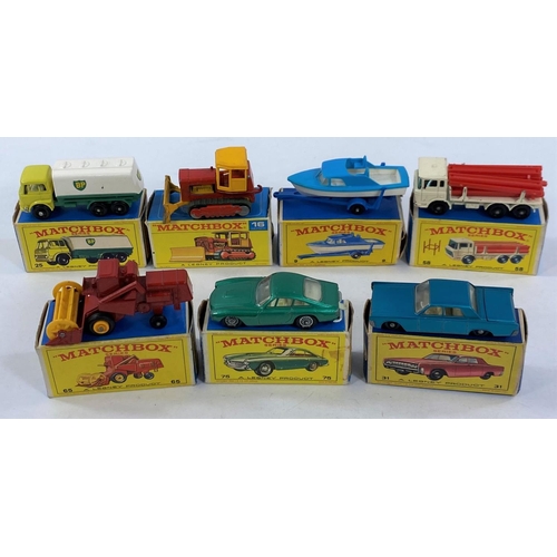 315 - 7 originally boxed vintage diecast vehicles 9, 16, 25, 31, 58, 65 and 75