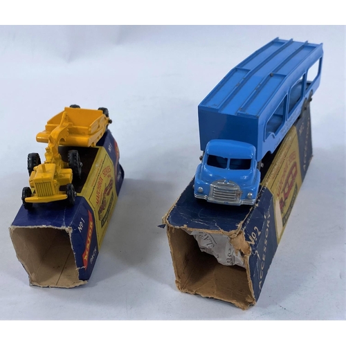 318 - A Matchbox Major pack M1 Earthmover, and accessory pack A2 Matchbox Car Transporter (boxes a.f)