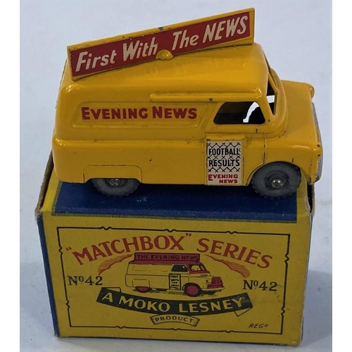 321 - A Matchbox Moko Lesney No 42 Evening News Van boxed