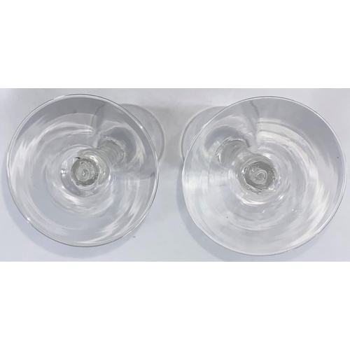 514 - A Georgian style pair of wine glasses with white opaque twist stems