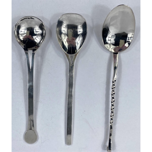 700 - Two individual silver spoons, Bury Arts & Crafts; and another. 2.8 oz