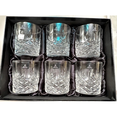 416a - A Royal Doulton set of 6 glass tumblers, boxed