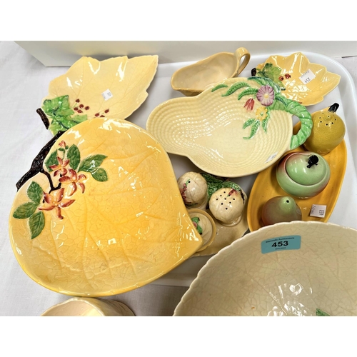 453 - A selection of Carlton yellow salad ware, 15 pieces approx, 2 cruets; etc.