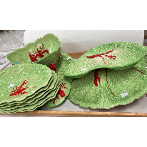 455 - A Carlton salad ware lobster service of 12 pieces:  6 plates; 3 serving plates; bowl & crue... 