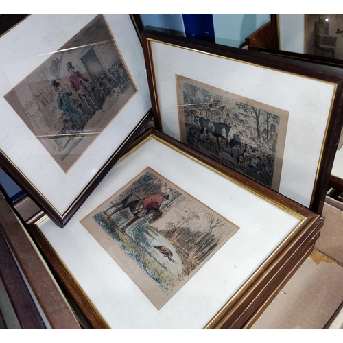 19 - A selection of 19th century and other etchings/prints, hunting; etc.