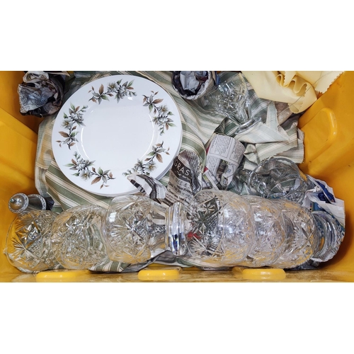 74 - A selection of tea ware, Royal Adderley dinner ware, cut glass etcNo bids sold with next lot... 