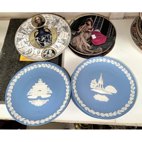 579A - Ten Wedgwood blue Jasperware calendar plates; other collectors plates