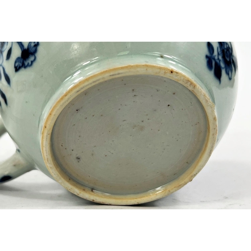 490 - A Chinese 18th century blue and white teapot, length 18.5cm (a chip to the spout)