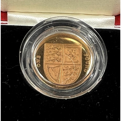 610 - A 2015 gold £1 coin in case