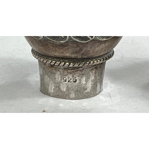 759B - A Middle Eastern white metal scroll/letter holder, unmarked, 1.8oz.